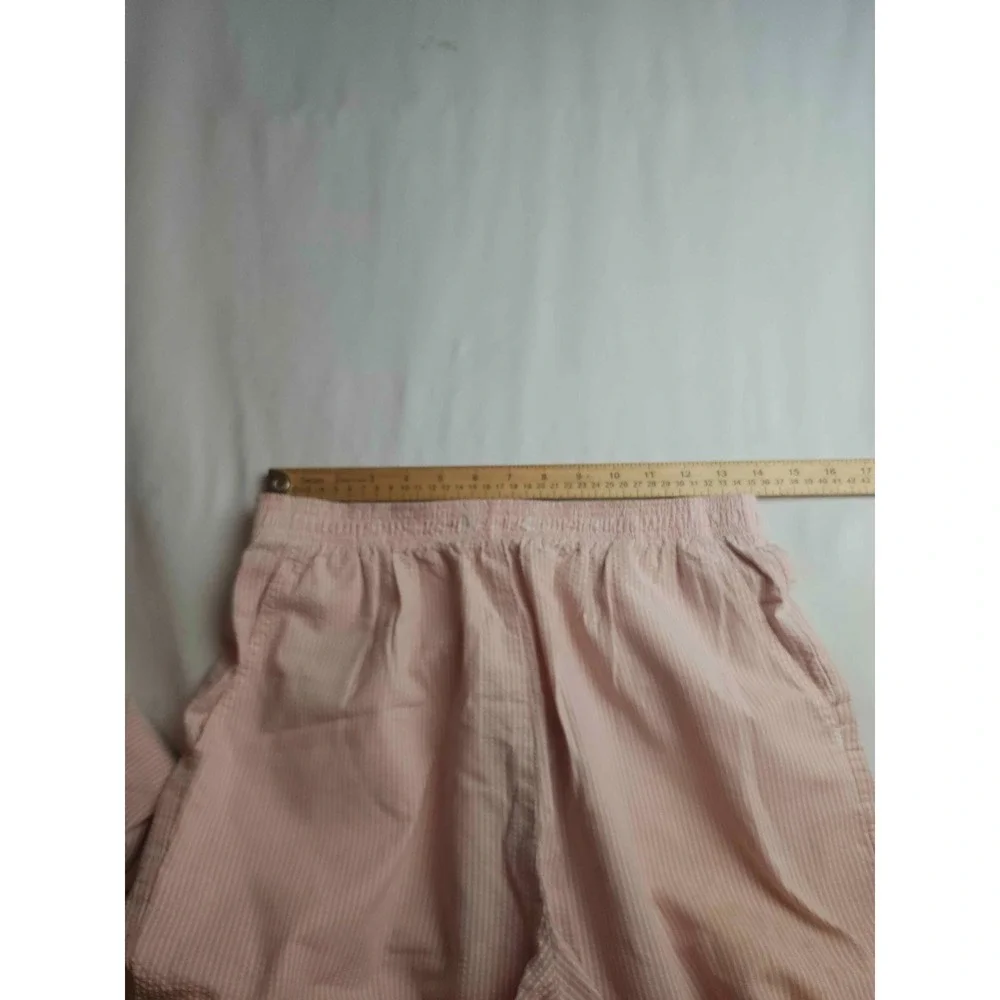 K wear by Koret Floral Embroidered Pajama Set Womens Small Pink Striped Woven